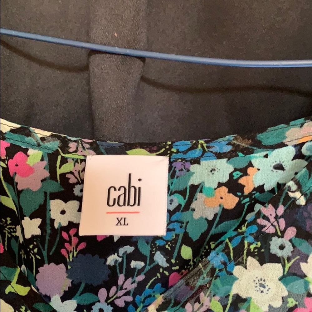 CAbi Navy Floral Midi Dress with Multicolor Blossoms - Picture 3 of 4